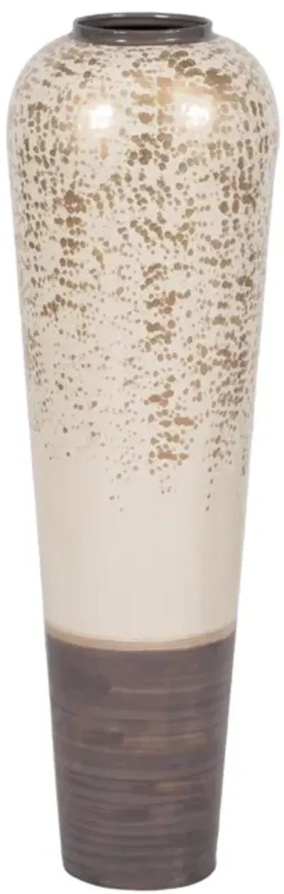 38" Opulence Metal Floor Vase, Grey Multi