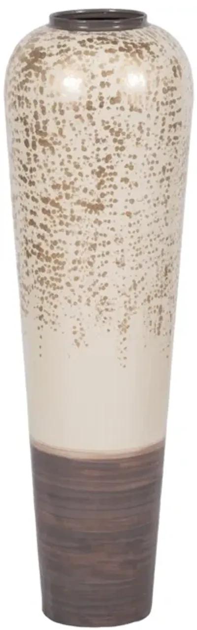 38" Opulence Metal Floor Vase, Grey Multi