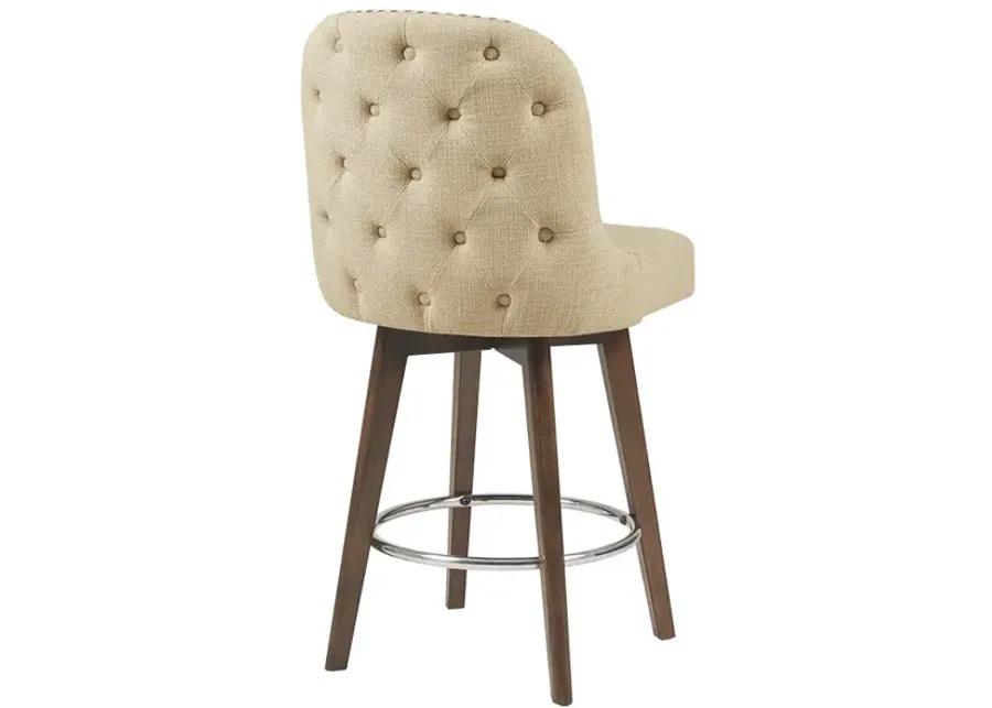 Madison Park Kobe Natural Counter Stool with Swivel Seat