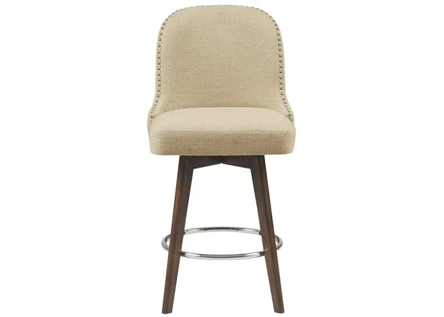 Madison Park Kobe Natural Counter Stool with Swivel Seat