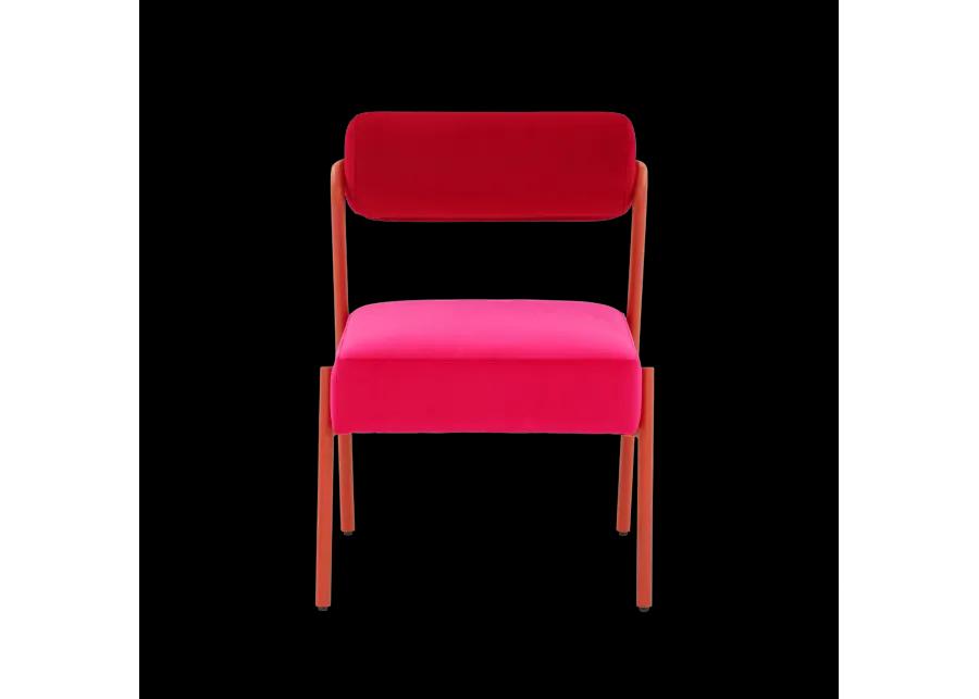 Jolene Hot Pink Velvet Accent Chair