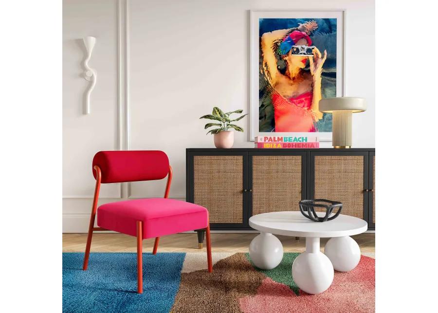 Jolene Hot Pink Velvet Accent Chair