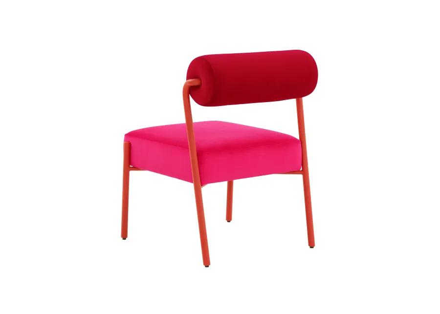 Jolene Hot Pink Velvet Accent Chair