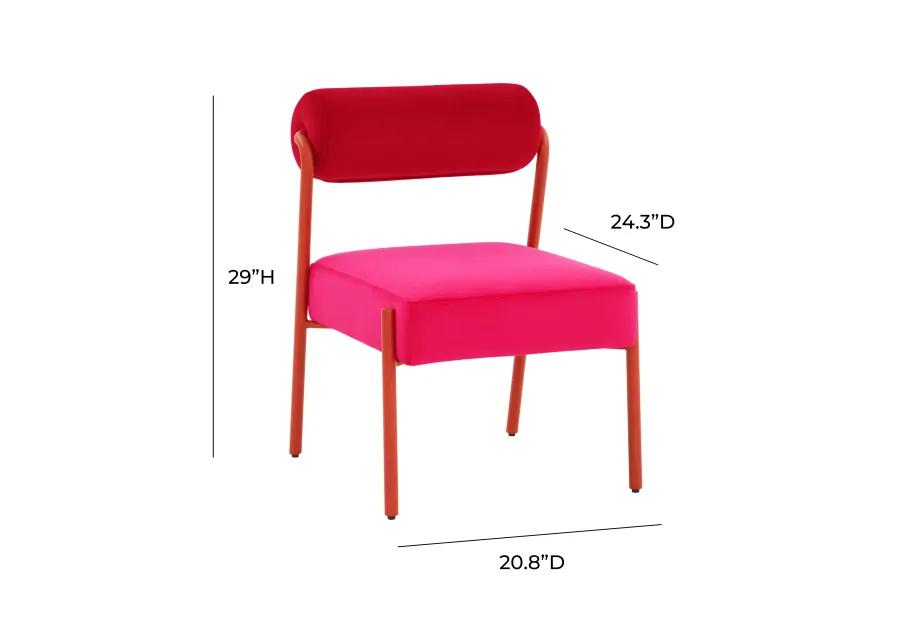 Jolene Hot Pink Velvet Accent Chair