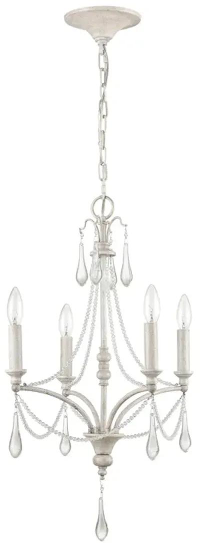 French Parlor 16" Wide 4-Light Chandelier - Vintage White