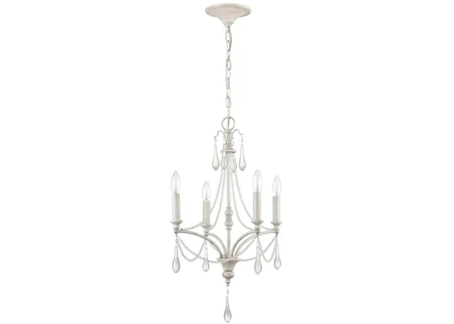 French Parlor 16" Wide 4-Light Chandelier - Vintage White