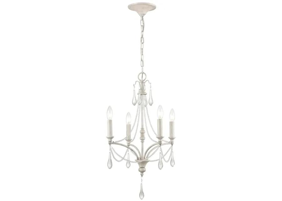 French Parlor 16" Wide 4-Light Chandelier - Vintage White