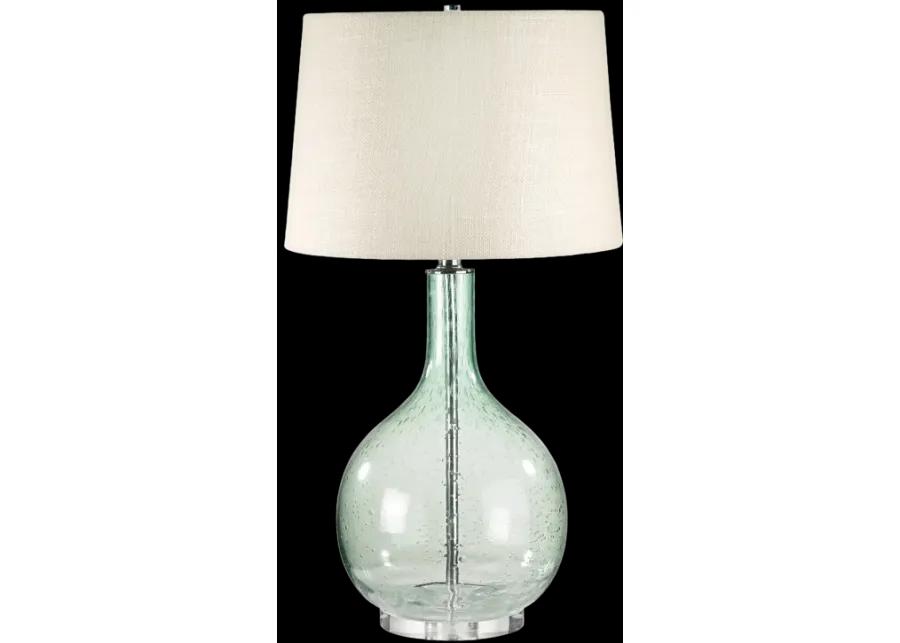 Glass 28" High 1-Light Table Lamp - Green