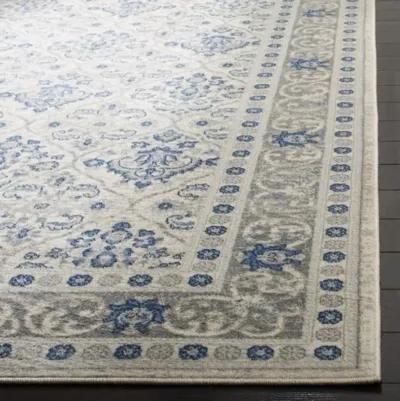 Brentwood 870 Light Grey / Blue 2' X 10' Runner Powerloomed Rug