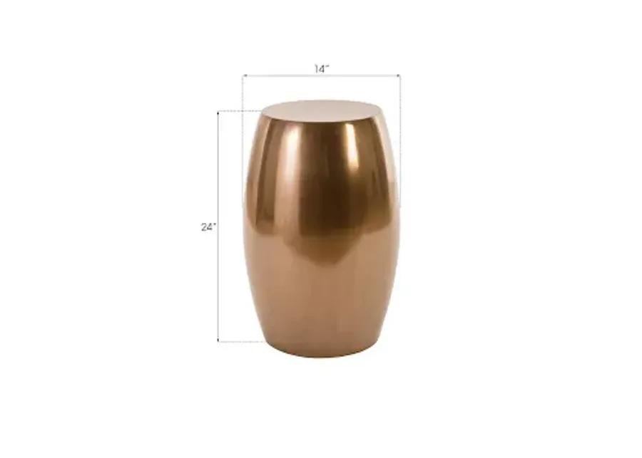 vex side table, polished bronze