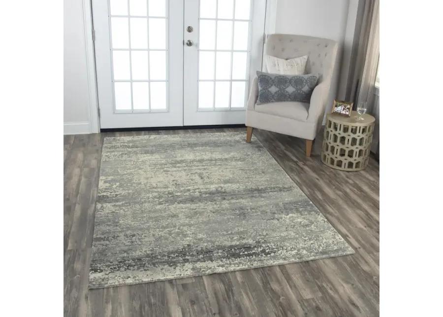 Artistry Gray Abstract NZ Wool/Tencel Blend 10' x 13' Rectangle Rug