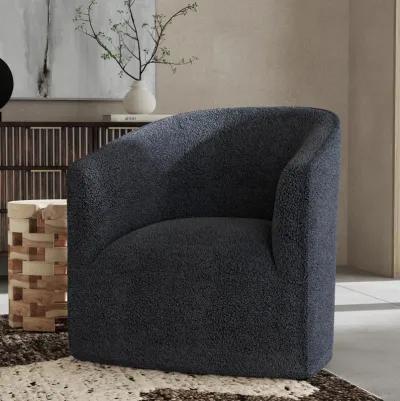 Valencia Blue Fabric Swivel Accent Chair