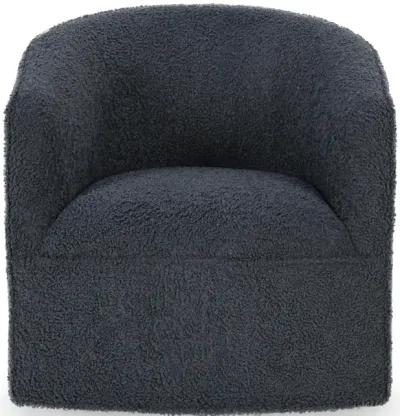 Valencia Blue Fabric Swivel Accent Chair