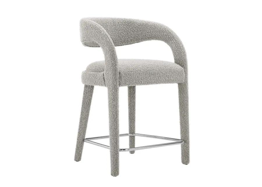 Pinnacle Boucle Upholstered Counter Stool Set of Two