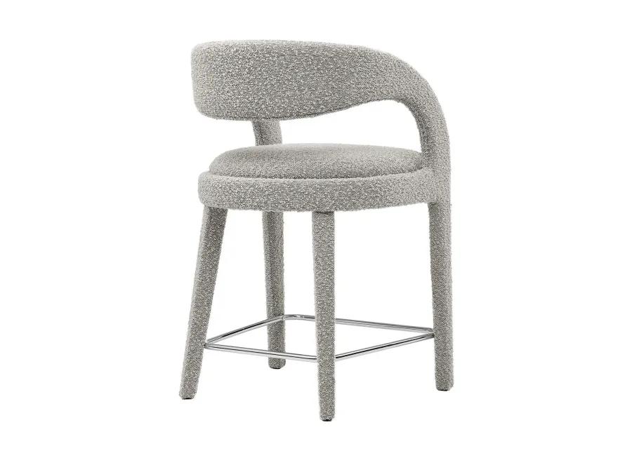 Pinnacle Boucle Upholstered Counter Stool Set of Two