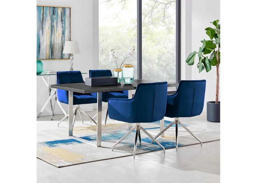 Fenton and Blue Noah 5 Piece Modern Rectangular Dining Set