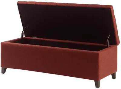 Madison Park Shandra Rust Red Tufted Top Soft Close Storage Bench