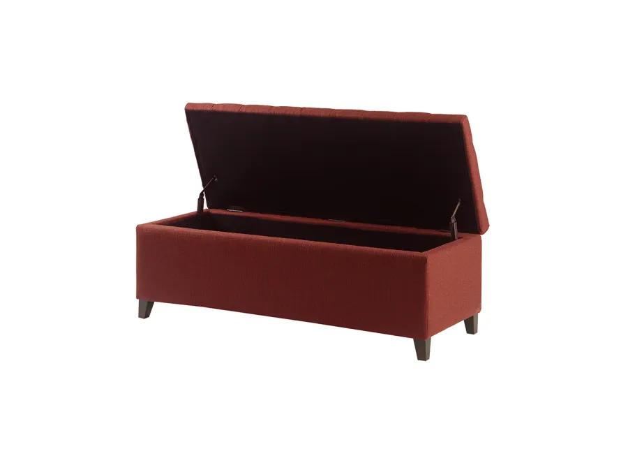 Madison Park Shandra Rust Red Tufted Top Soft Close Storage Bench