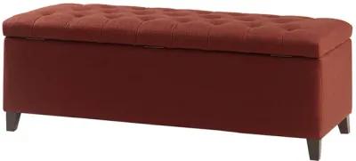 Madison Park Shandra Rust Red Tufted Top Soft Close Storage Bench