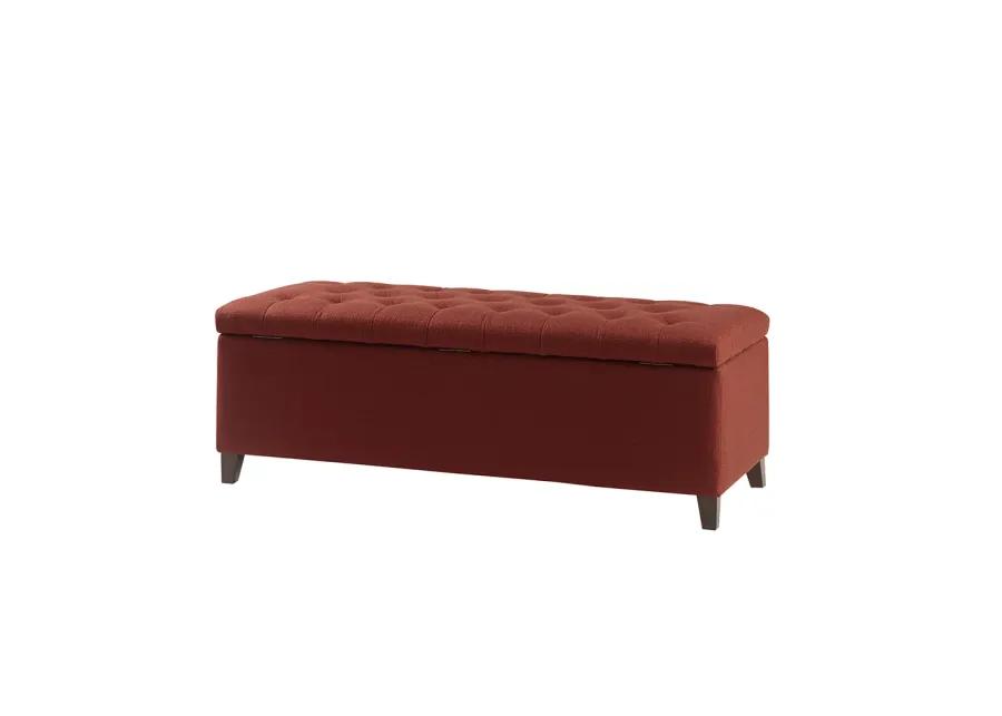 Madison Park Shandra Rust Red Tufted Top Soft Close Storage Bench