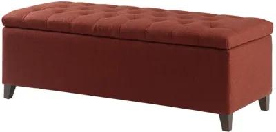 Madison Park Shandra Rust Red Tufted Top Soft Close Storage Bench