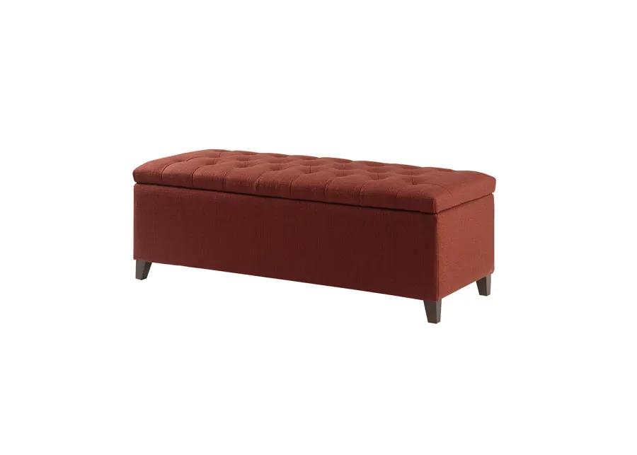 Madison Park Shandra Rust Red Tufted Top Soft Close Storage Bench