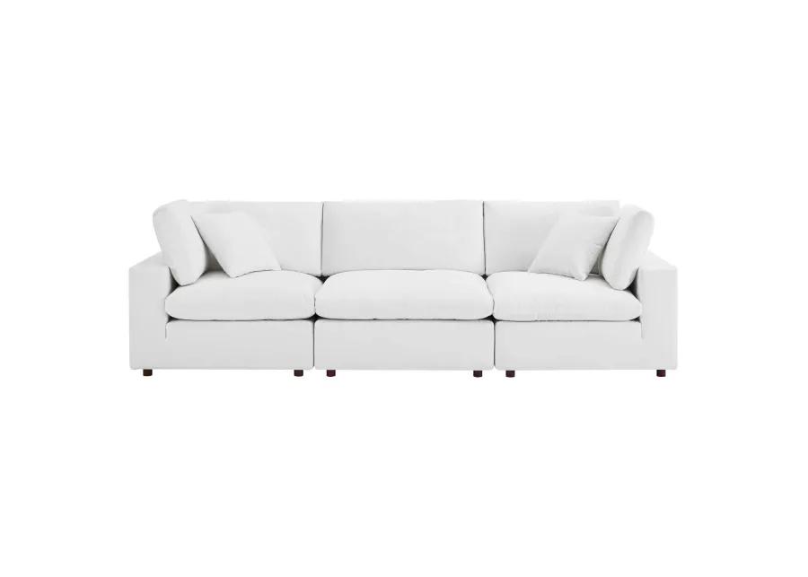 Commix Down Filled Overstuffed Performance Velvet 3-Seater Sofa