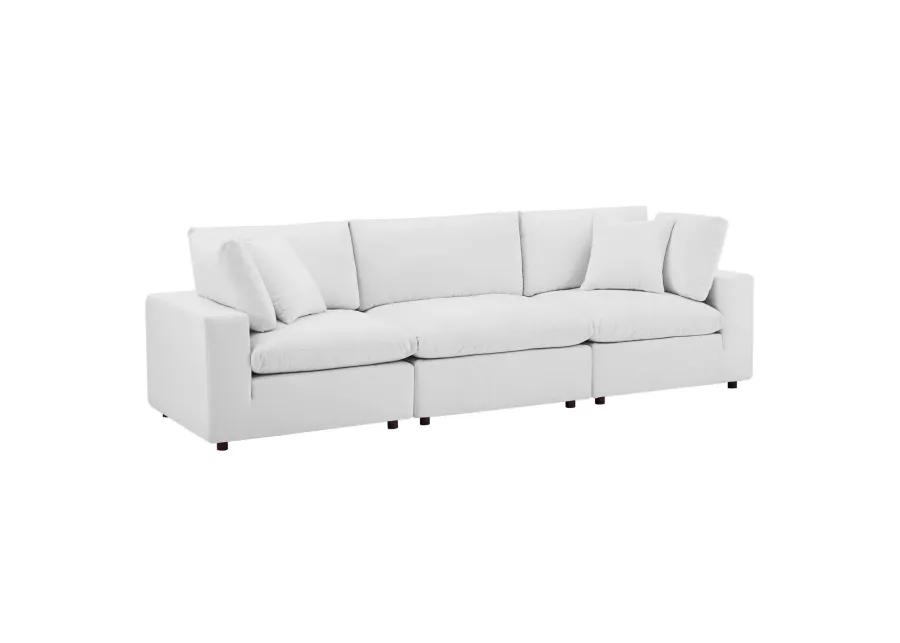 Commix Down Filled Overstuffed Performance Velvet 3-Seater Sofa