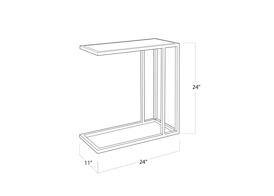 Echelon Sofa Hugger Table (Polished Nickel)