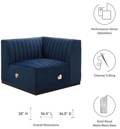 Conjure Channel Tufted Performance Velvet Right Corner Chair