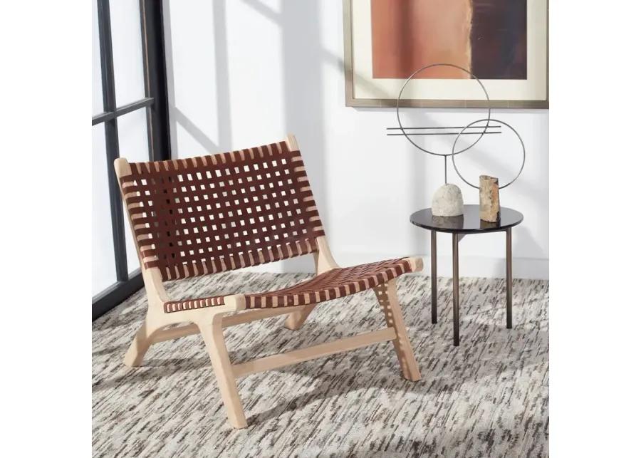 LUNA LEATHER WOVEN ACCENT CHAIR