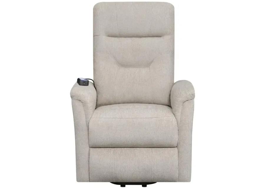 Henrietta Power Lift Recliner with Storage Pocket Beige