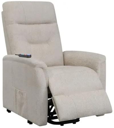 Henrietta Power Lift Recliner with Storage Pocket Beige