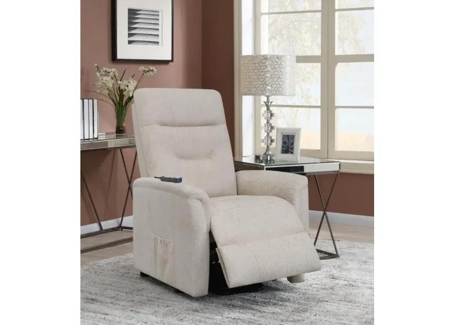 Henrietta Power Lift Recliner with Storage Pocket Beige