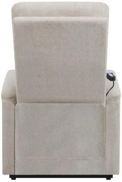 Henrietta Power Lift Recliner with Storage Pocket Beige