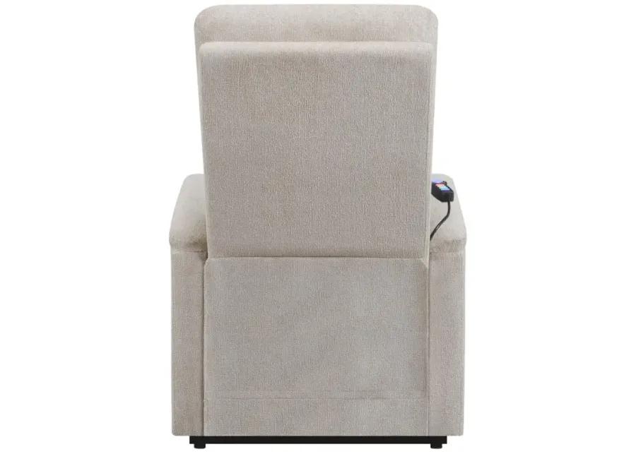 Henrietta Power Lift Recliner with Storage Pocket Beige