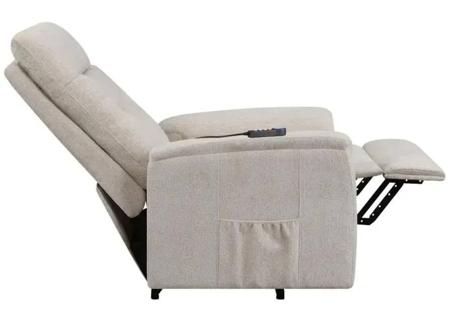 Henrietta Power Lift Recliner with Storage Pocket Beige