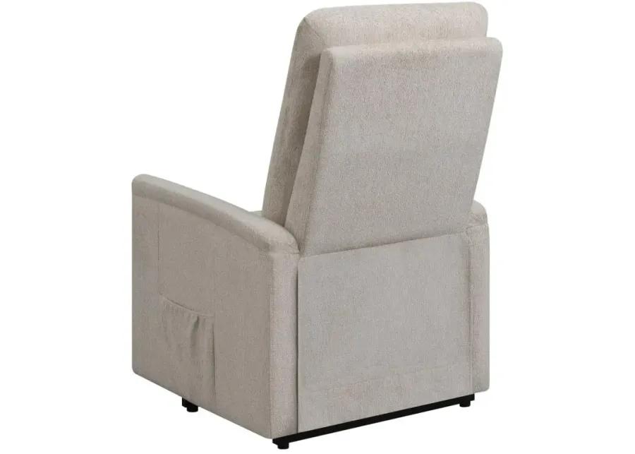 Henrietta Power Lift Recliner with Storage Pocket Beige