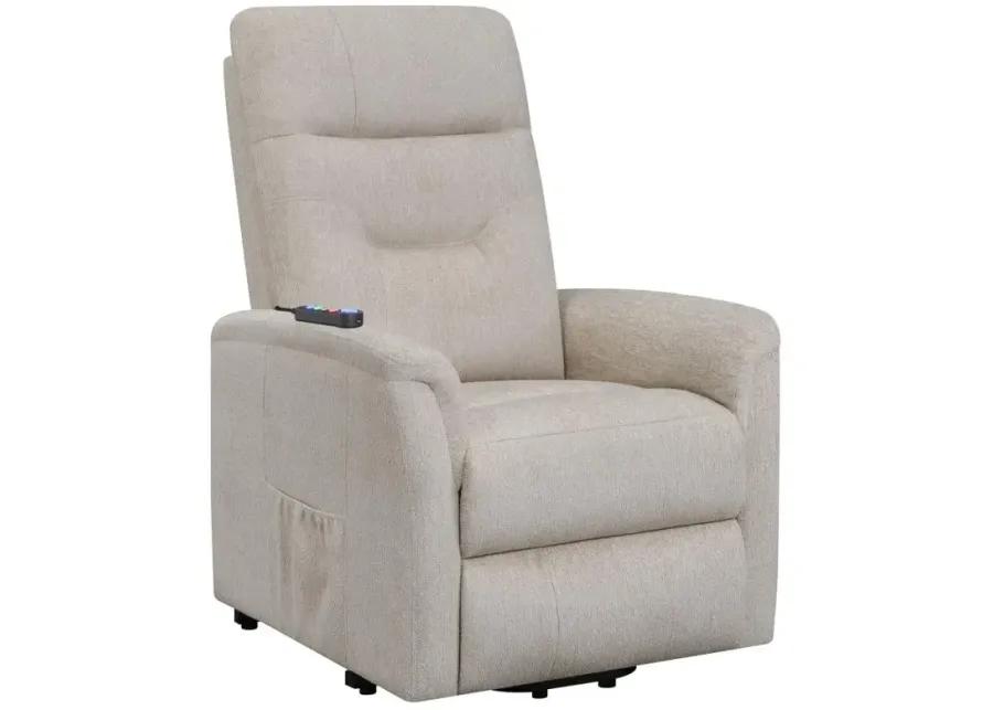 Henrietta Power Lift Recliner with Storage Pocket Beige