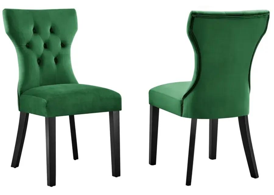 Silhouette Performance Velvet Dining Chairs - Set of 2