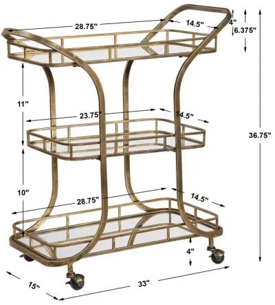 Stassi Gold Serving Cart