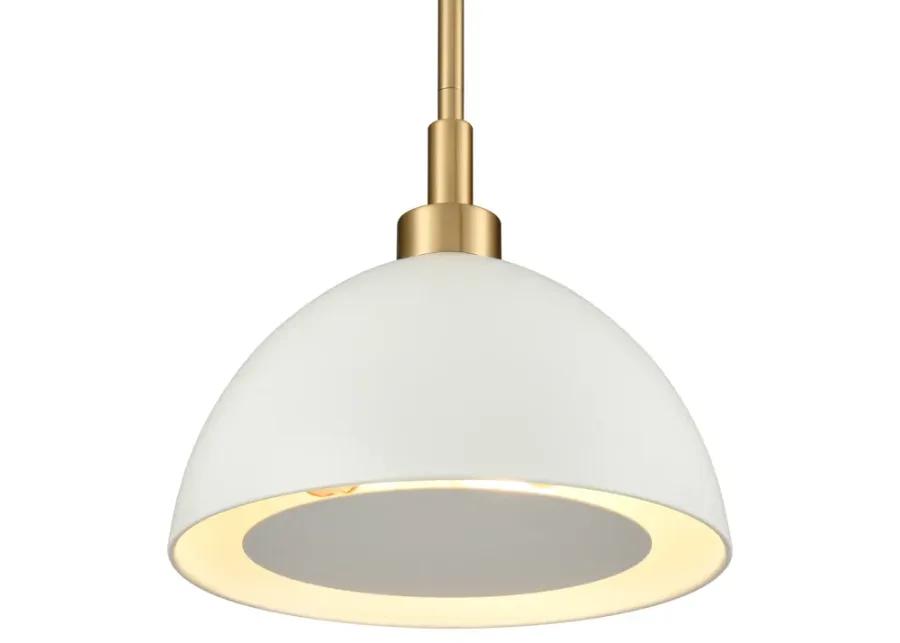 Pelham 10'' Wide 2-Light Pendant - Satin Brass with Matte White