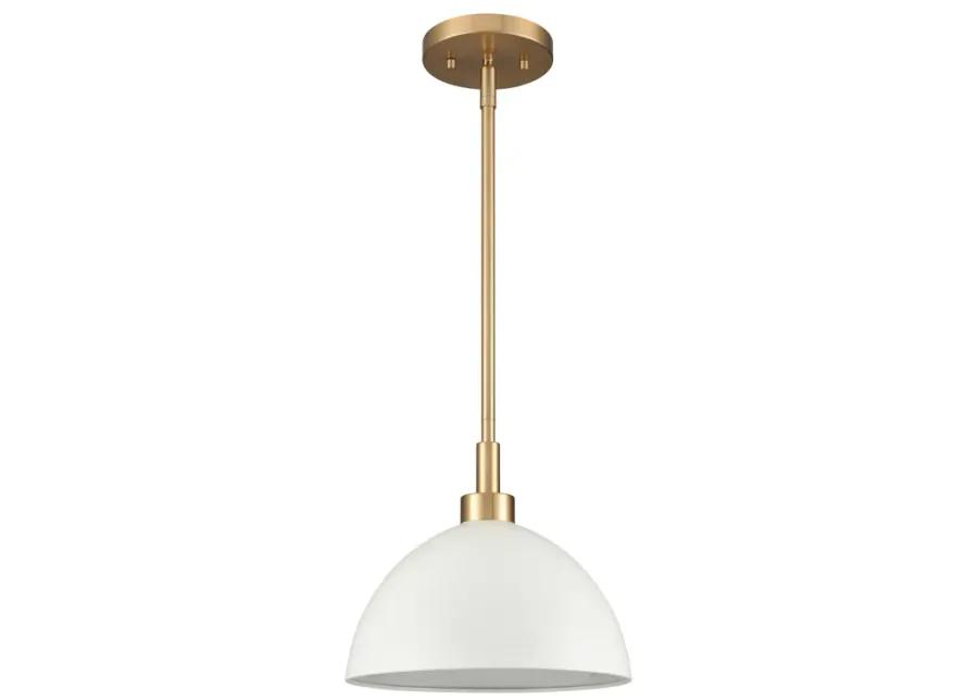 Pelham 10'' Wide 2-Light Pendant - Satin Brass with Matte White