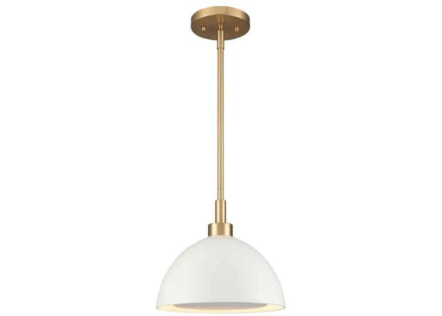 Pelham 10'' Wide 2-Light Pendant - Satin Brass with Matte White