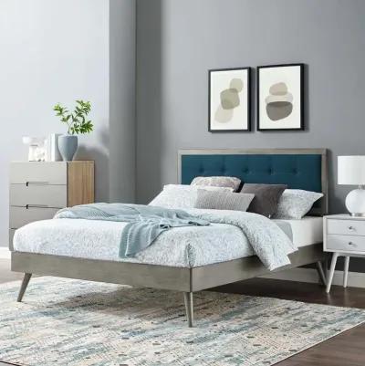 Willow Queen Wood Platform Bed With Splayed Legs