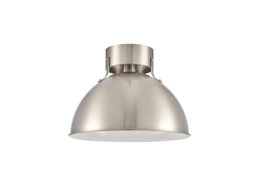 Zayne 12'' Wide 1-Light Semi Flush - Brushed Nickel