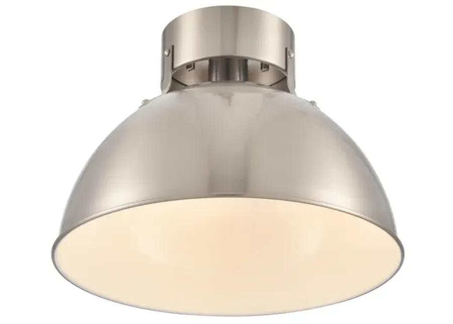 Zayne 12'' Wide 1-Light Semi Flush - Brushed Nickel