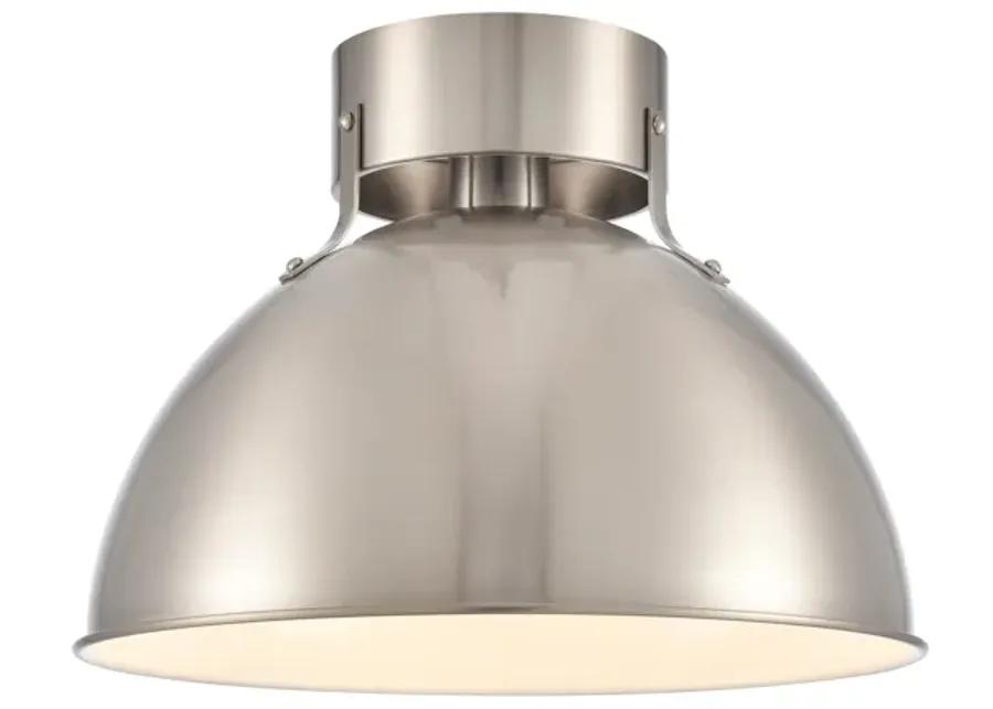 Zayne 12'' Wide 1-Light Semi Flush - Brushed Nickel