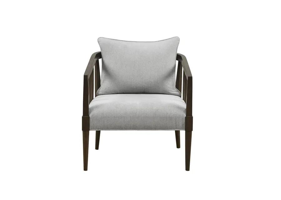 Madison Park Josefine Light Grey Spindle Accent Armchair with Removable Back Pillow