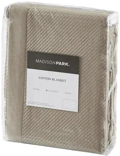 Madison Park Egyptian Cotton Khaki Blanket